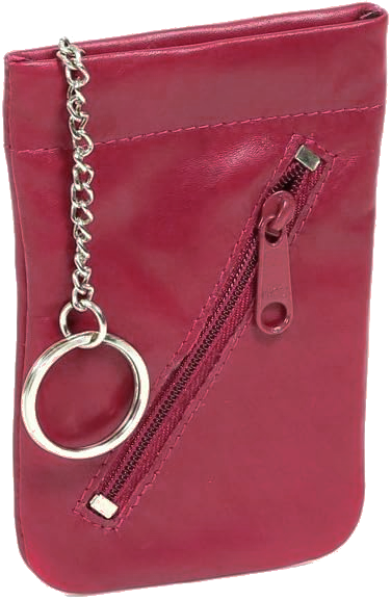 Schnappschlüsseltasche Schlüsselglocke LEAS in Echt-Leder, cherry